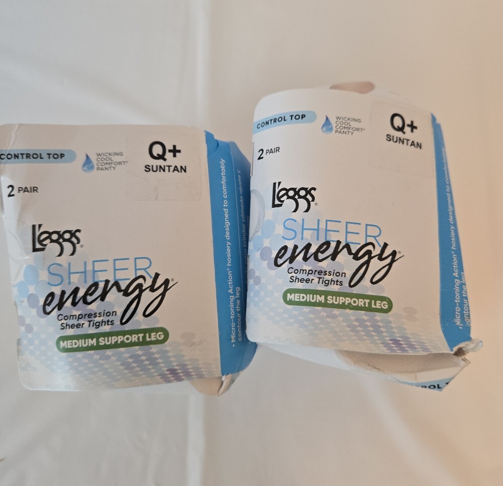 2‑Pack L’eggs Sheer Energy • Q+ Suntan • Control Top • Medium Support • 2‑Pair P - Picture 4 of 6